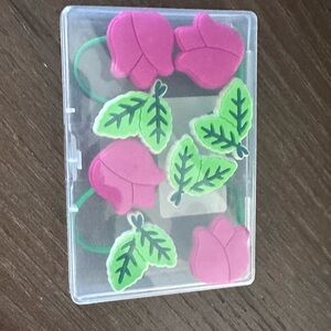 Pink and Green Leaf Straw Toppers